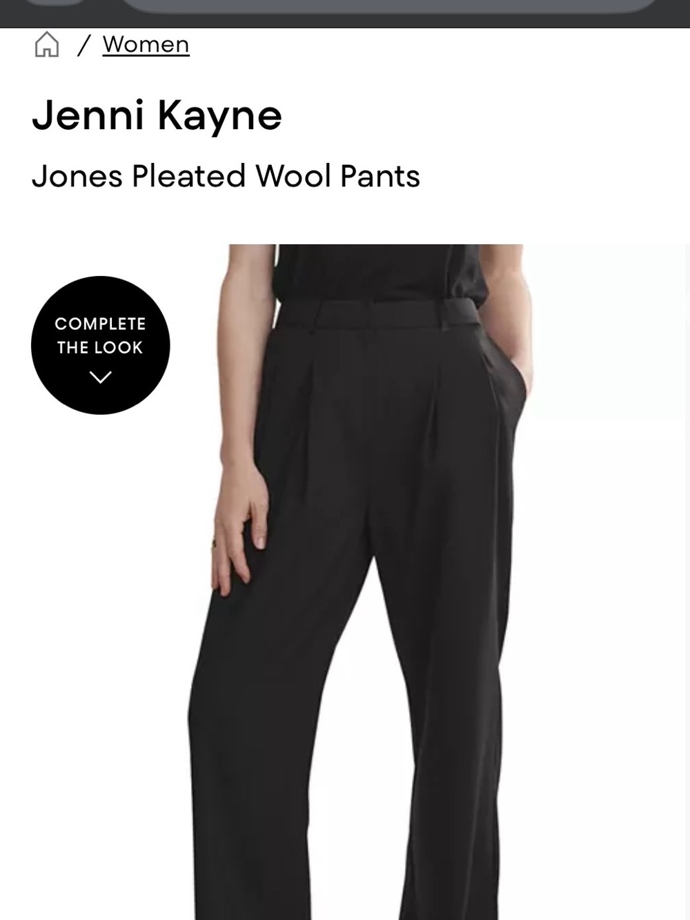 Jenni Kayne Black Pleated Trousers size 12